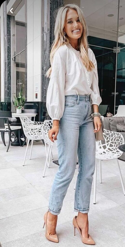 Elegante de calça jeans - Pam Braga